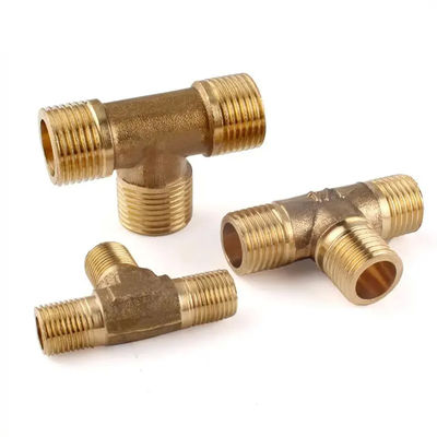 Copper 3 Way Elbow Connector Lpg Brass Tee With Internal And External Thread 1/8 1/4 3/4 Point